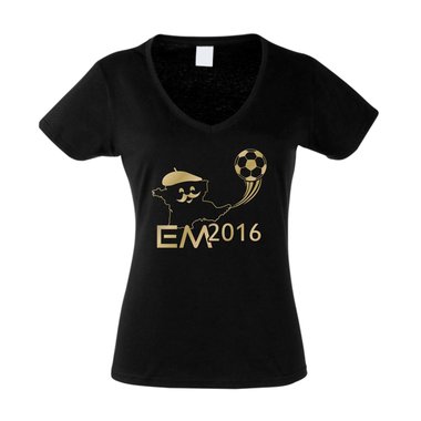 EURO 2016 Damen T-Shirt V-Neck Fuballnation