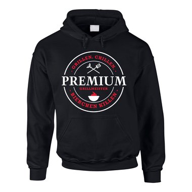 Herren Hoodie Premium Grillmeister - grillen, chillen, Bierchen killen