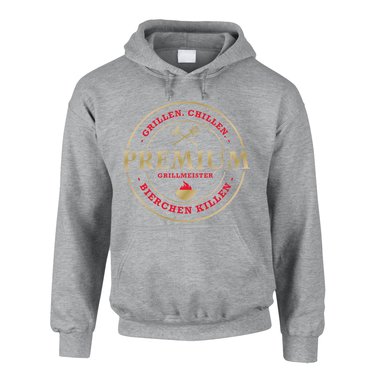 Herren Hoodie Premium Grillmeister - grillen, chillen, Bierchen killen