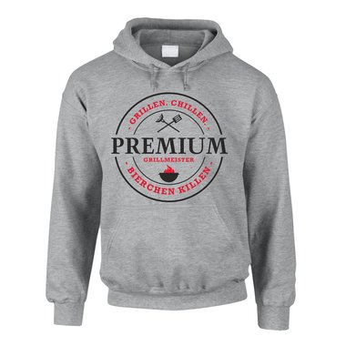 Herren Hoodie Premium Grillmeister - grillen, chillen, Bierchen killen