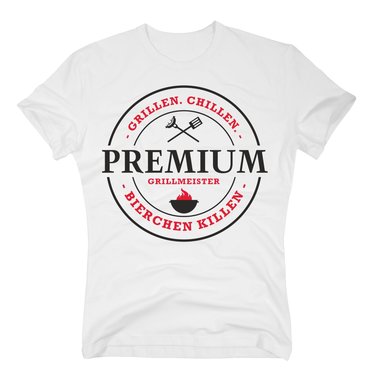 Herren T-Shirt Premium Grillmeister - grillen, chillen, Bierchen killen