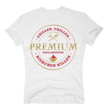 Herren T-Shirt Premium Grillmeister - grillen, chillen, Bierchen killen