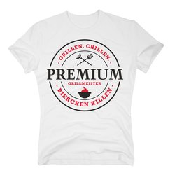 Herren T-Shirt Premium Grillmeister - grillen, chillen,...