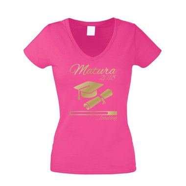 Damen T-Shirt V-Neck - Matura 2018 ...loading