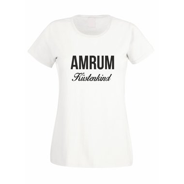Damen T-Shirt Amrum Kstenkind fuchsia-schwarz L