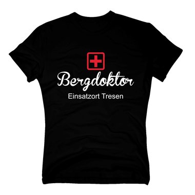 Apres Ski T-Shirt Herren Bergdoktor Einsatz Tresen weiss XXXL