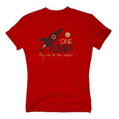 One day fly me to the moon - Herren T-Shirt dunkelblau-gold 4XL