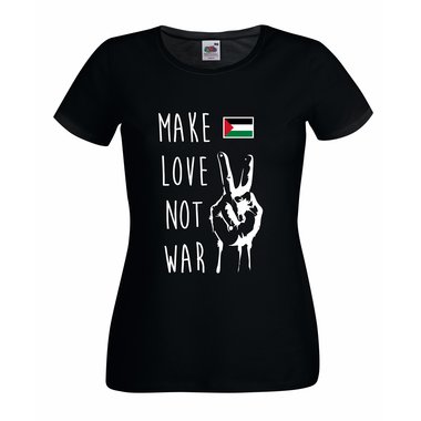 Damen PALESTINE T-Shirt Gaza - Make Love Not War Peace