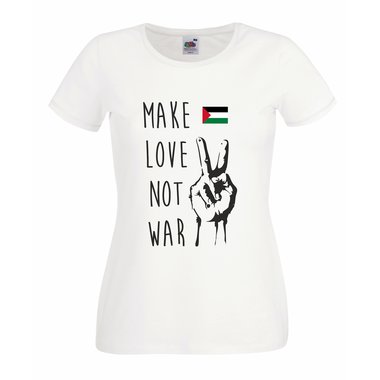 Damen PALESTINE T-Shirt Gaza - Make Love Not War Peace