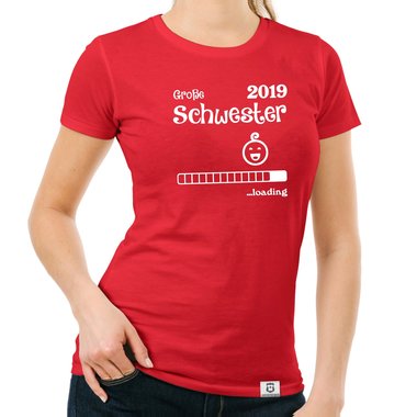 Damen T-Shirt - Groe Schwester 2019 loading weiss-schwarz XL