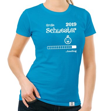 Damen T-Shirt - Groe Schwester 2019 loading weiss-schwarz XL