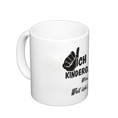 Geschenk fr Erzieher - Kaffeebecher - Ich bin Kindergrtner weiss-apfelgruen
