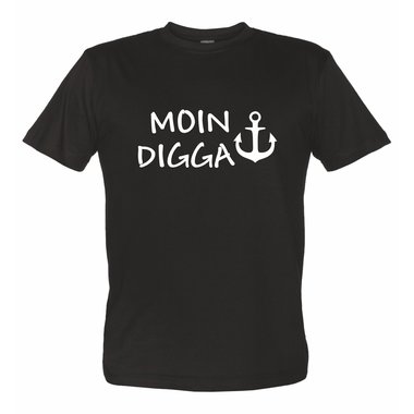 Hamburger Herren T-Shirt  - Moin Digga dunkelblau-weiss 4XL