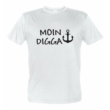 Hamburger Herren T-Shirt  - Moin Digga dunkelblau-weiss 4XL
