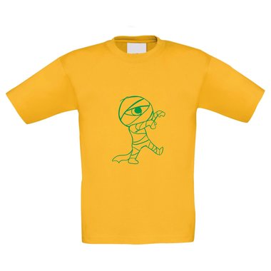 T-Shirt Kinder Halloween Mumie rot-weiss 134-146