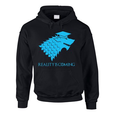 Geschenk zum Studienabschluss - Herren Hoodie - Reality is coming schwarz-weiss XXXL