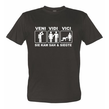 JGA Sprche - T-Shirt VENI VIDI VICI Junggesellenabschied weiss M