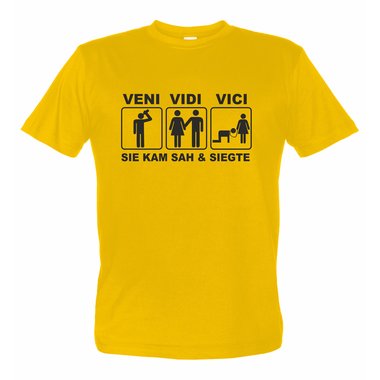 JGA Sprche - T-Shirt VENI VIDI VICI Junggesellenabschied weiss M