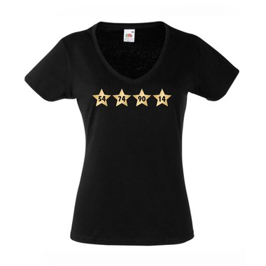 Damen Deutschland T-Shirt WM 18 Sterne WM-Jahre weiss XXL