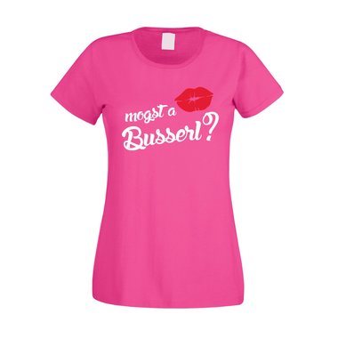 Damen T-Shirt - Mogst a Busserl?
