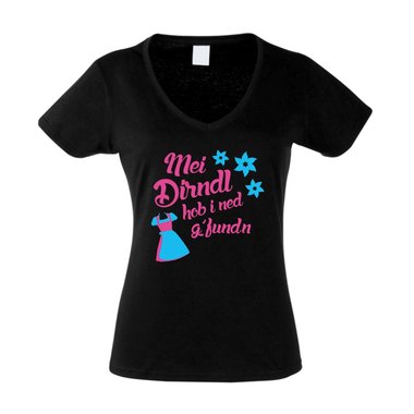 Wiesn T-Shirt - Damen V-Neck - Mei Dirndl hob i ned gfunden