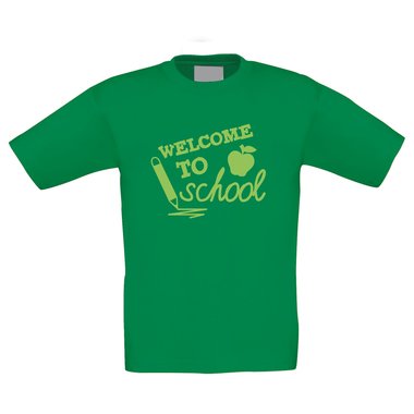 Kinder T-Shirt - Welcome to school - mit Apfel