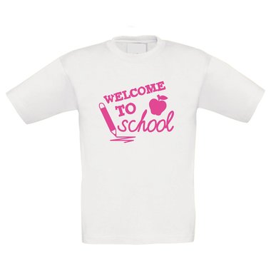 Kinder T-Shirt - Welcome to school - mit Apfel