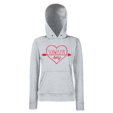 Damen Hoodie - Schwesterherz mit Pfeil