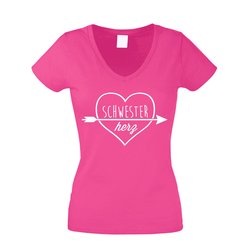 Geschenke für Schwestern - Damen T-Shirt V-Neck -...
