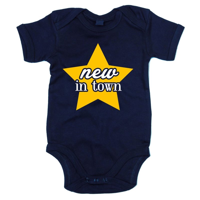 Größe3-24 Monate Shirtstown Baby Body mit deinem Wunschtext Logo Versehen