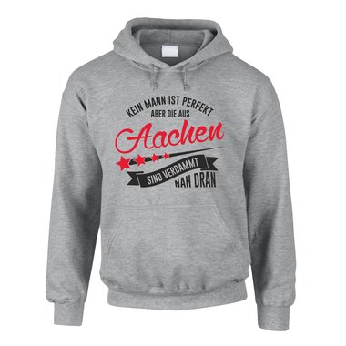 Herren Hoodie - Kein Mann ist perfekt aber die aus Aachen sind nah dran