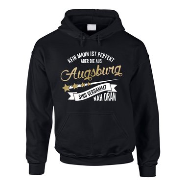 Herren Hoodie - Kein Mann ist perfekt aber die aus Augsburg sind nah dran