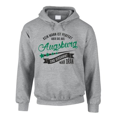 Herren Hoodie - Kein Mann ist perfekt aber die aus Augsburg sind nah dran