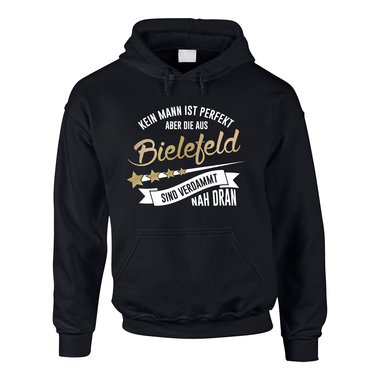 Herren Hoodie - Kein Mann ist perfekt aber die aus Bielefeld sind nah dran