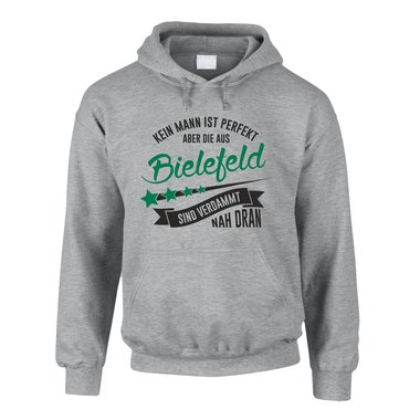 Herren Hoodie - Kein Mann ist perfekt aber die aus Bielefeld sind nah dran