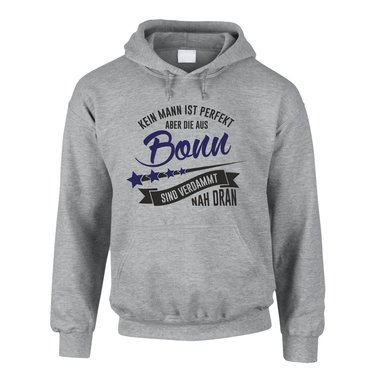 Herren Hoodie - Kein Mann ist perfekt aber die aus Bonn sind nah dran