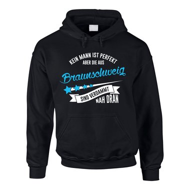 Herren Hoodie - Kein Mann ist perfekt aber die aus Braunschweig sind nah dran