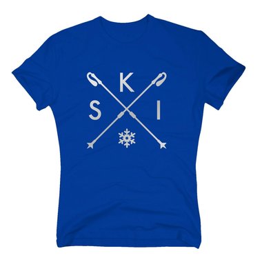 Herren T-Shirt - Skistöcker - S-K-I