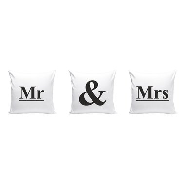 Mr & Mrs - 3 x Dekokissen fr Prchen