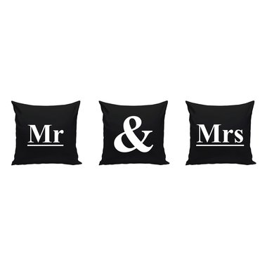 Mr & Mrs - 3 x Dekokissen fr Prchen