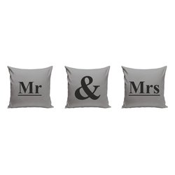Mr & Mrs - 3 x Dekokissen f�r P�rchen