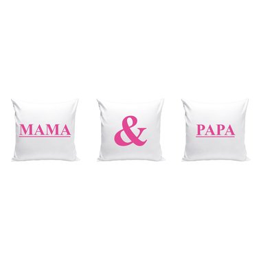 Mama und Papa - 3 x Dekokissen fr Eltern