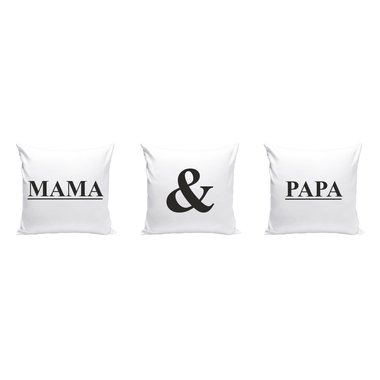 Mama und Papa - 3 x Dekokissen fr Eltern