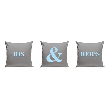 His & Hers - 3 x Dekokissen fr Prchen