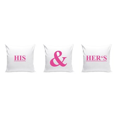 His & Hers - 3 x Dekokissen fr Prchen