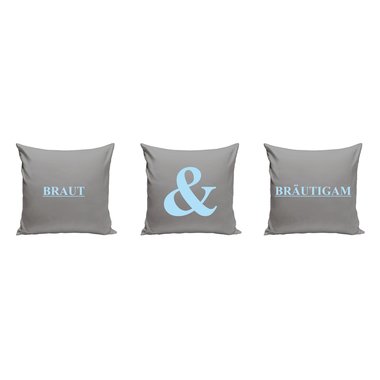 Braut & Brutigam - 3 x Dekokissen fr Prchen