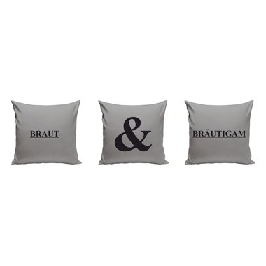 Braut & Brutigam - 3 x Dekokissen fr Prchen