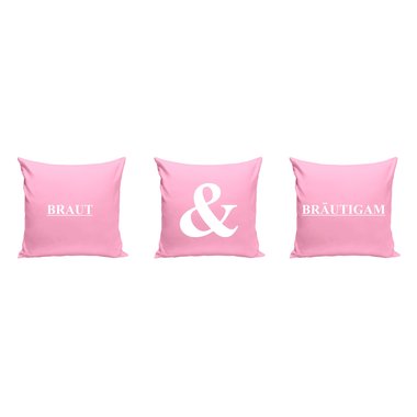 Braut & Brutigam - 3 x Dekokissen fr Prchen