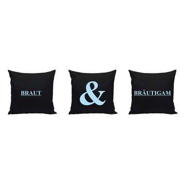 Braut & Brutigam - 3 x Dekokissen fr Prchen