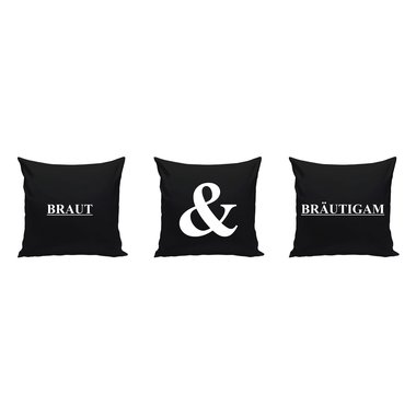 Braut & Brutigam - 3 x Dekokissen fr Prchen